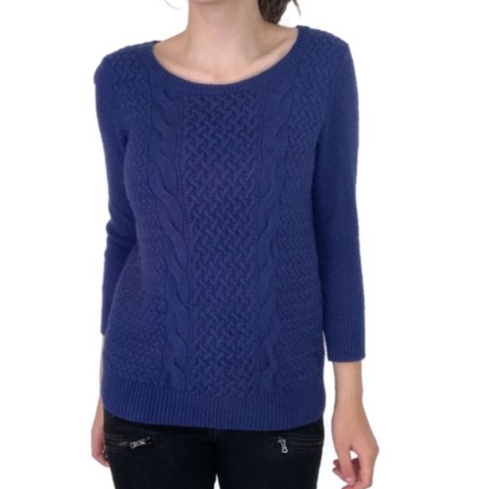 Loft Cable Knit Rabbit Hair and Wool Blend Sweater